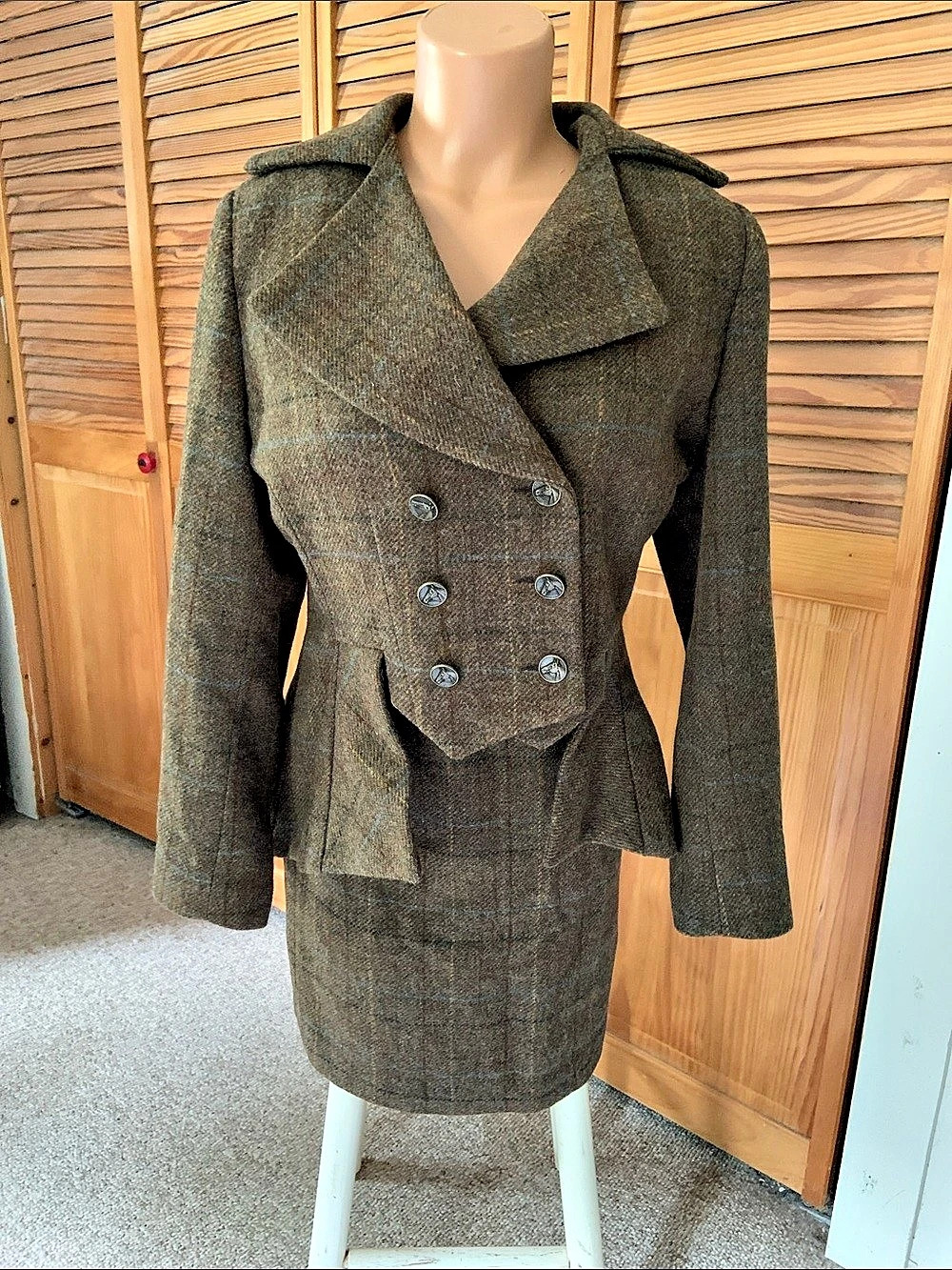 Great Scot Limited Edition Plaid Pea Coat in Brown Size 16